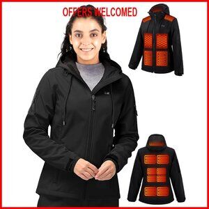 Heated Jacket with Battery Pack, Soft Shell Windproof Slim Fit Winter Coat